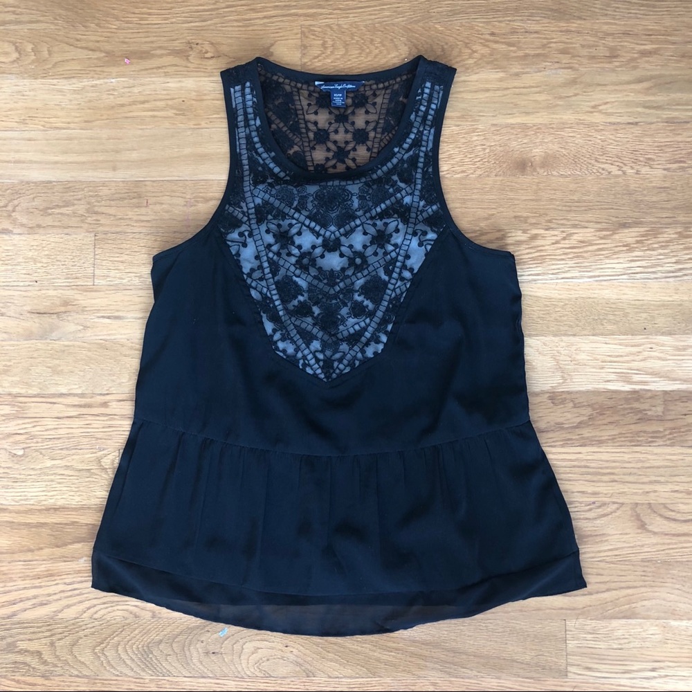American eagle dressy black tank top